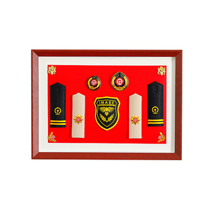 实木立体中空徽章展示框架摆台荣誉相框奖章牌收纳盒订做定制挂墙