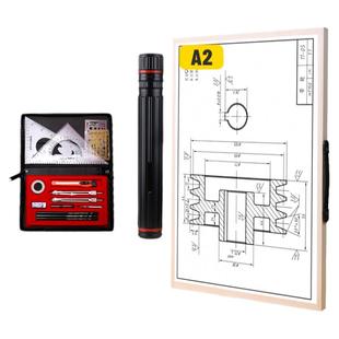 建筑师考试作图设计工具工程制图绘图模板大学生一注二注圆规尺子套装丁字尺专用板一级二级注册师画画图模板