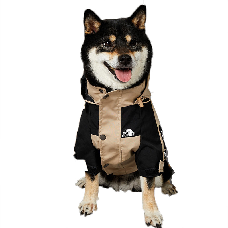 新款宠物狗狗潮牌狗脸秋冬衣服雨衣防风防水冲锋衣小中大型犬边牧