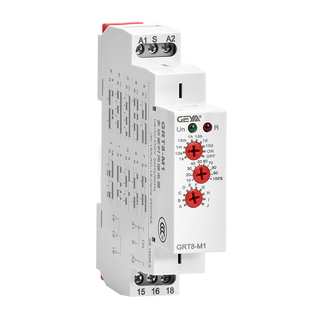 格亚GRT8-M多功能时间继电器交流220通电触发延时断开DC24V控制器