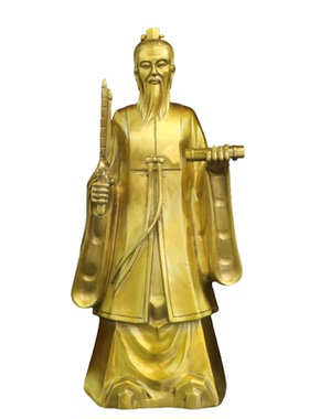黄铜姜太公摆件家用供奉姜子牙摆