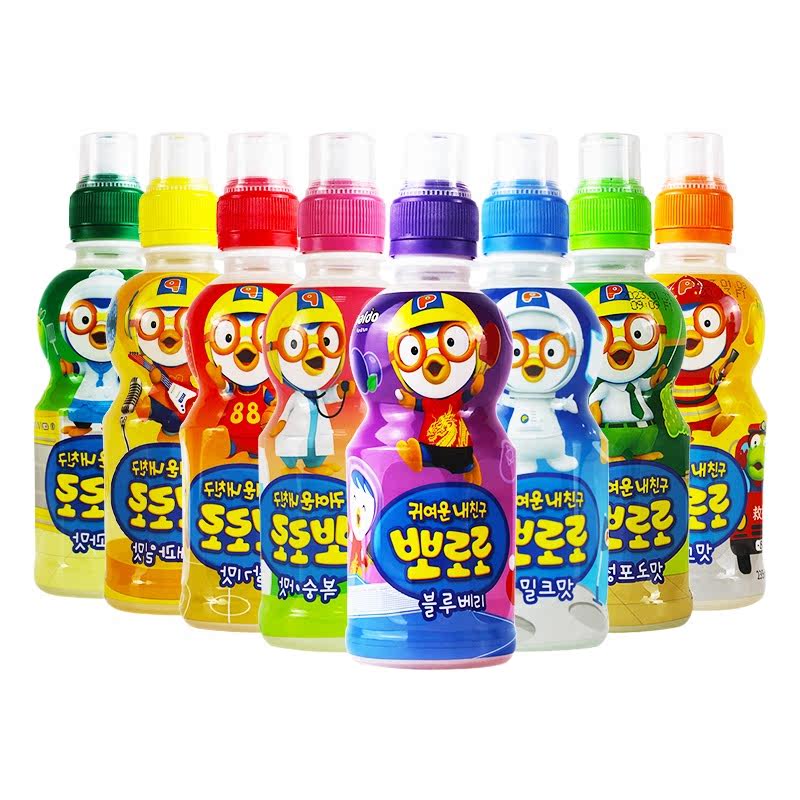 啵乐乐儿童饮料韩国原装进口Pororo啵啵乐混合果味饮品整箱24瓶