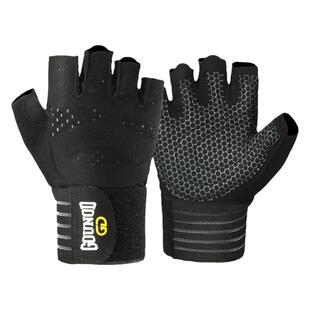 健身手套加长运动透气耐磨半指手套杠铃器械举重撸铁运动手腕护具