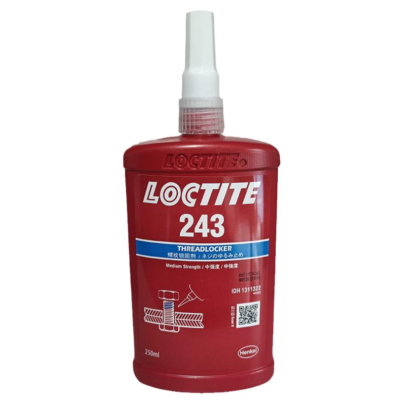 乐泰243中强度胶水螺丝防脱落耐螺纹锁固剂厌氧 222防松50ML250ML