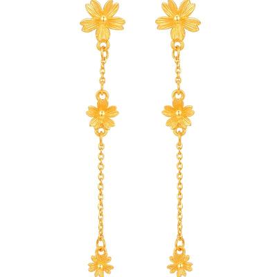 明牌珠宝足金女友计价耳线