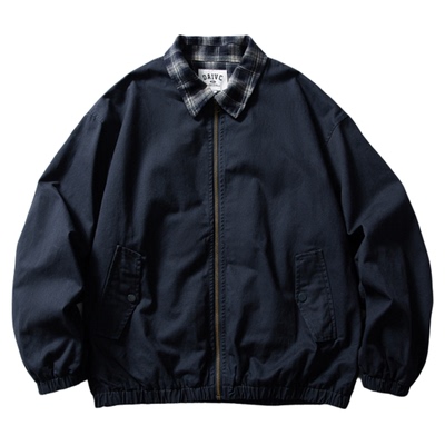 wtmp假两件格纹拼接领工装夹克