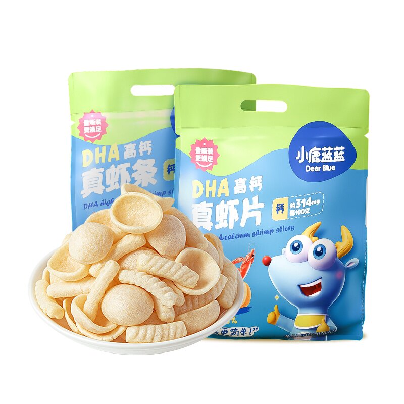 小鹿蓝蓝真虾条DHA真虾片非油炸