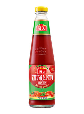 海天番茄沙司茄汁510g瓶装家用0脂肪披萨沙拉西红柿酱料番茄酱