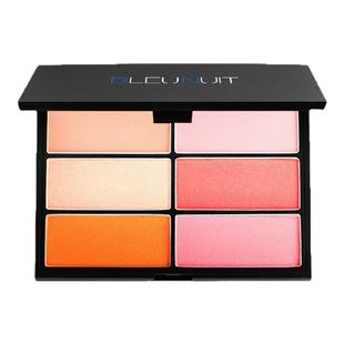 深蓝彩妆6色腮红胭脂自然裸妆多色膨胀色嫩粉红橘色修容收缩腮红