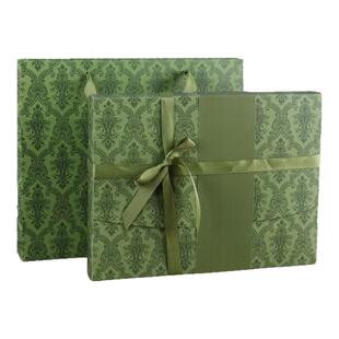 高级绿盒精美节日礼盒围巾外套礼物盒电商包装盒生日送礼盒子画框