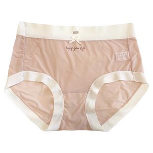 裸感丝滑春夏轻薄冰皮透气无痕面膜裤中低腰包臀抑菌速干内裤少女