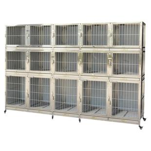 大牛不锈钢宠物店寄养笼多层展示柜猫繁育笼宠物医院住院笼狗笼子