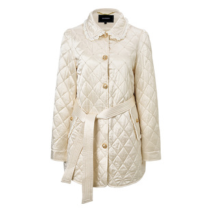 【商场同款】MAXRIENY肌理感羽绒服女系带围裹收腰醋酸外套中长款