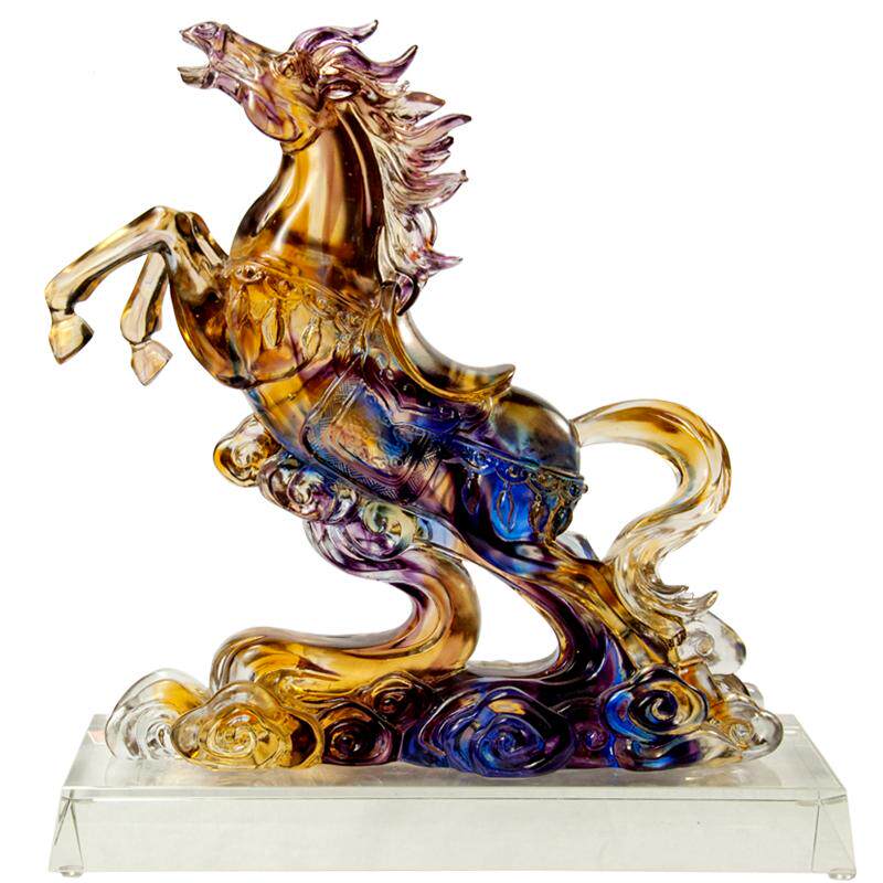 马到成功摆件琉璃工艺品男士生肖属马的生日礼物领导老板桌面装饰