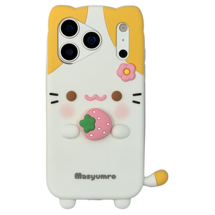 @BOBBY PLANET原创高品质软硅胶小猫咪转转草莓可爱呆萌适用iphone17Promax手机壳苹果16543防摔全包甜美卡通