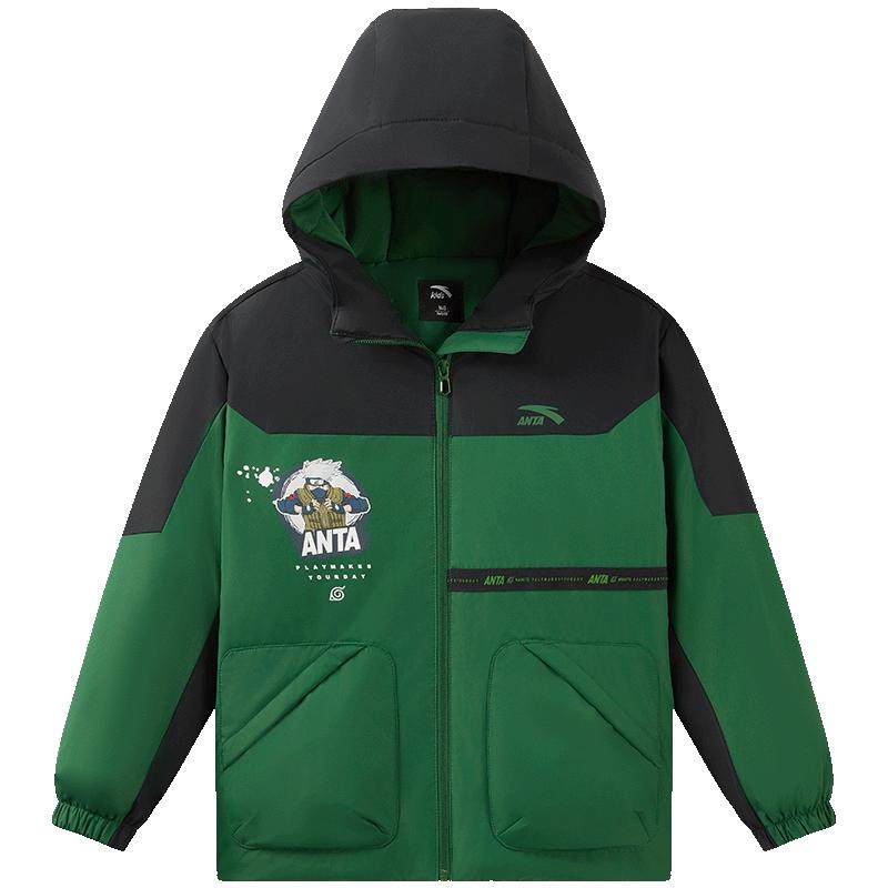 火影IP安踏儿童羽绒服男童冬季2025新款冬装三防外套保暖防风上衣