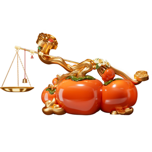 柿柿称心如意摆件家居玄关电视柜酒柜轻奢高档装饰品开业乔迁礼物