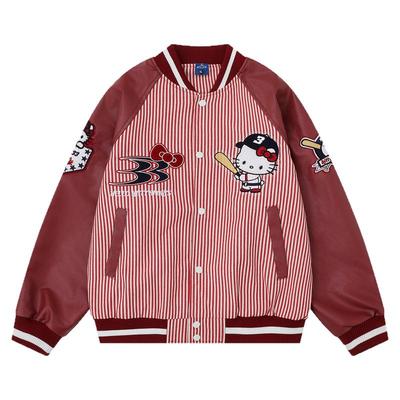 卡通刺绣宽松棒球服夹克外套