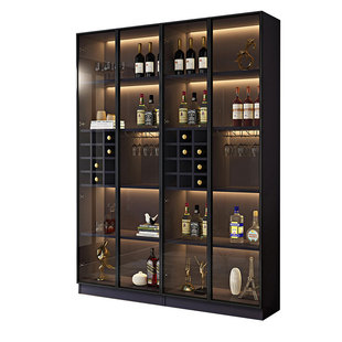 轻奢酒柜展示柜家用客厅靠墙玻璃柜现代简约多层书柜储物柜置物架