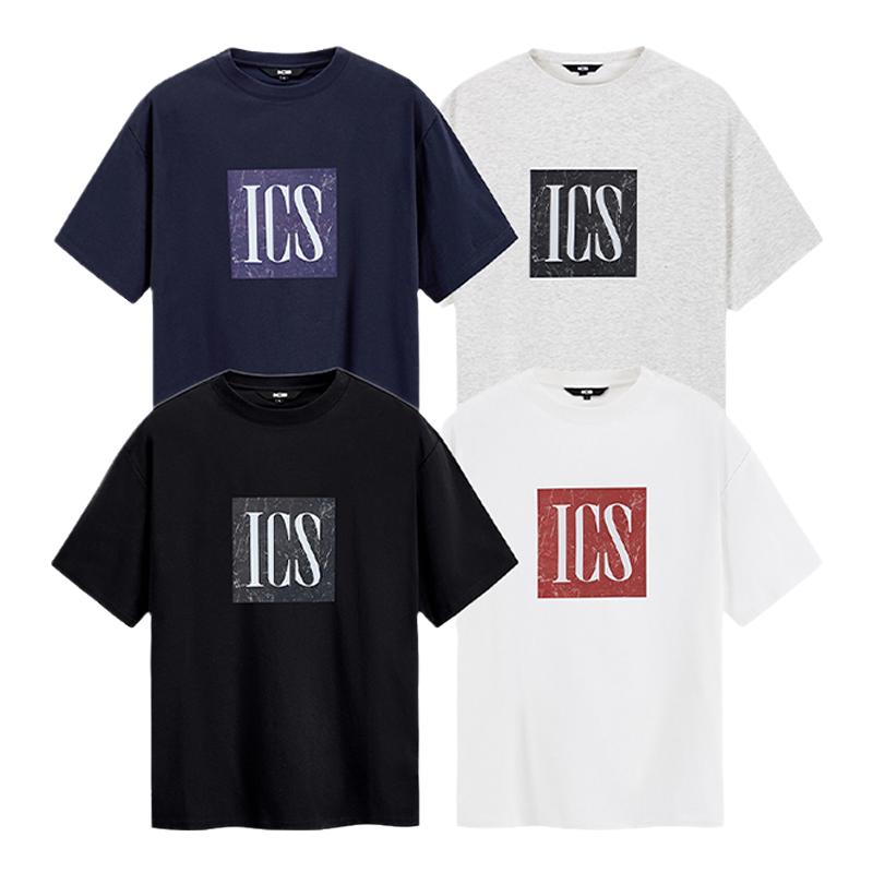 ics丨iconslab撞色logo字母索罗娜凉感短袖T恤情侣潮时尚男女上衣