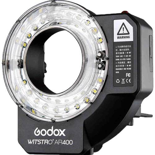 神牛AR400环形闪光灯400W锂电微距外拍灯高速外拍闪光灯LED常亮补光灯人像静物影室灯佳能尼康索尼通用型