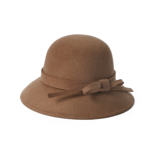 mrduck原创设计赫本风澳洲羊毛渔夫帽女优雅礼帽秋季新款高档盆帽