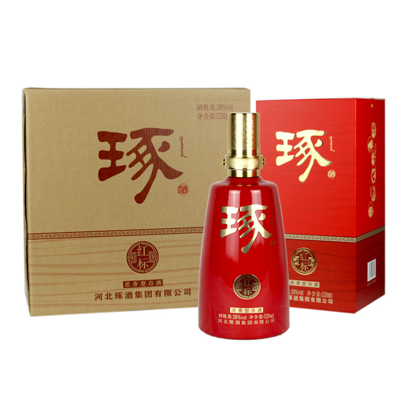 琢酒红标浓香型38度520ml*4瓶