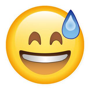 流汗黄豆贴纸emoji表情贴画无语小汗滴小水滴可爱卡通手机信纸卡片装饰帖纸表情包黄色笑脸滴汗表情贴纸