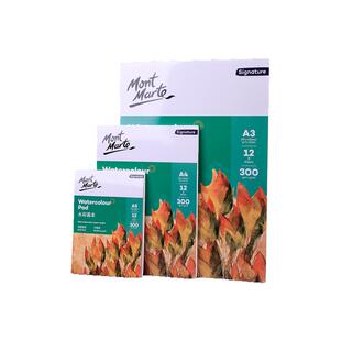 蒙玛特水彩本胶装本水彩颜料专用A5绘画本水溶彩铅手绘钢笔淡彩画画纸300g手绘大尺寸A4 A3