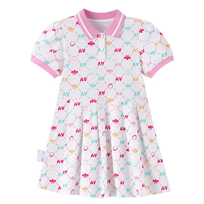 【商场同款】安奈儿童装女童运动风polo连衣裙2024新款夏XG423704