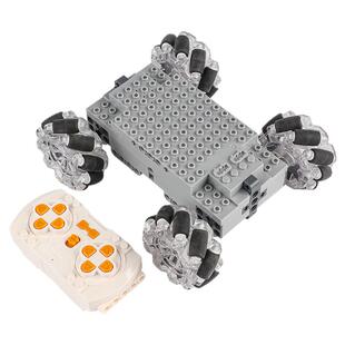 国产青少年遥控车电动积木车 麦克纳姆轮MOC模块儿童益智拼装玩具