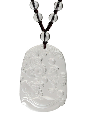 白水晶三合吊坠钥匙扣款