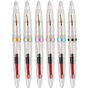 永生3411透明示范笔杆灌墨贵妃尖特细0.38可吸墨可换墨囊学生钢笔