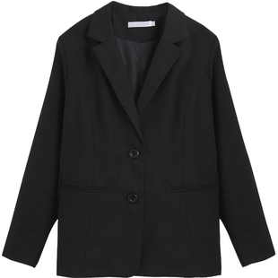 大码西装外套女2025新款秋冬胖mm职业通勤工作服黑色西服正装套装