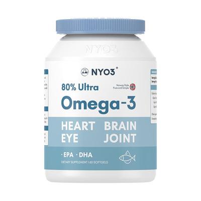 挪威NYO3深海鱼油软胶囊中老年人欧米伽3高浓度健身omega3鱼肝油