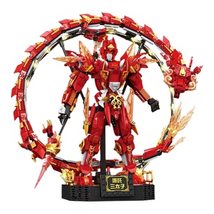 2025新款哪吒敖丙大颗粒积木拼装男孩子机甲儿童拼图6到12岁玩具