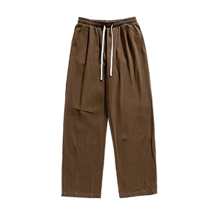 男士裤美式咖啡色裤子男冬季长裤加厚冬休闲裤工装裤宽松冬装男裤