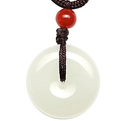 七彩云南平安扣和田玉吊坠
