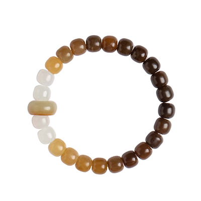 蛇年正品和田玉焦糖渐变色手串