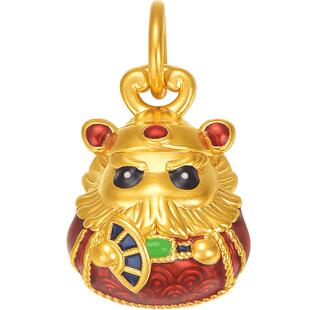 明牌珠宝黄金护福钟馗吊坠 硬金小挂件足金平安女项坠礼物ASY0614