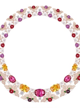 法式高级感多巴胺糖果色晚宴礼服婚礼走秀项链彩色人工宝石锁骨链