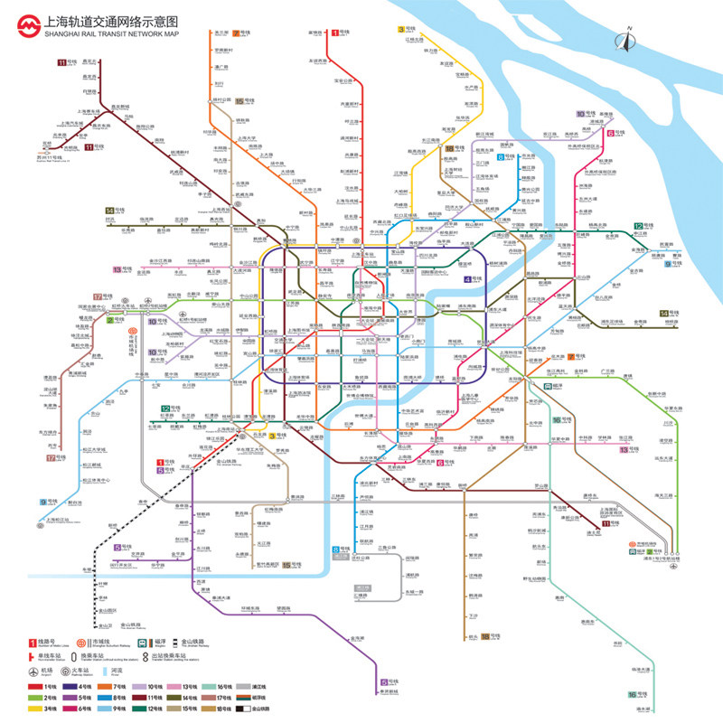 2026年新版上海地铁换乘线路图轨道交通网络示意图海报地铁图线路