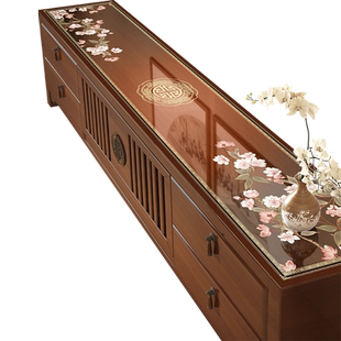 新中式电视柜桌垫pvc桌布免洗防水防油鞋柜盖布餐边柜台面保护垫