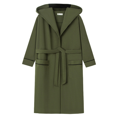 妮狄娅时尚连帽纯棉加厚睡袍浴袍