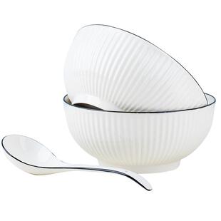 2只装家用大号汤碗泡面碗创意个性日式餐具加厚碗简约大碗陶瓷碗