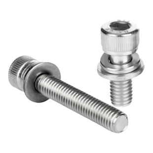 304不锈钢杯头内六角三组合螺丝圆柱头带平弹垫组合螺钉M2M3M4M5