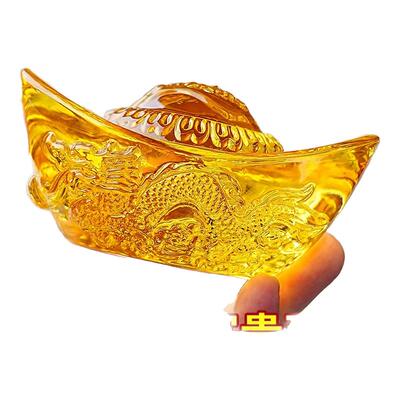 黄水晶元宝摆件大小号招聚水晶