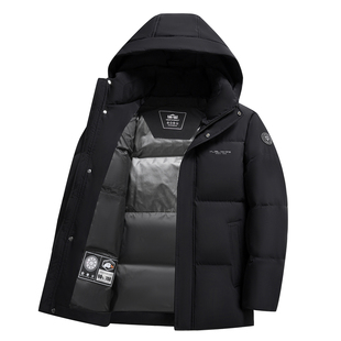 鸭鸭鹅绒服男冬季2025新款中年百搭保暖加厚短款爸爸冬装外套男款