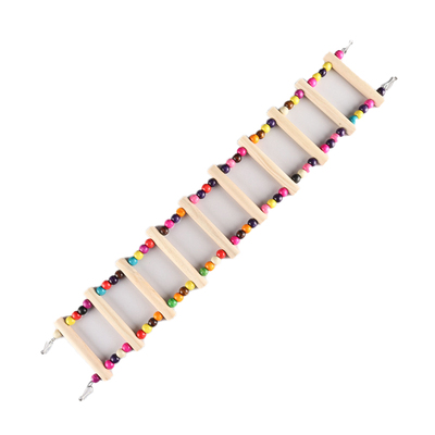 鹦鹉鸟玩具爬梯彩色秋千云梯原木