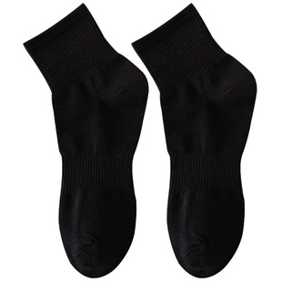 黑色袜子女春秋季中筒袜纯色白色短袜女纯棉男长袜夏季薄款ins潮